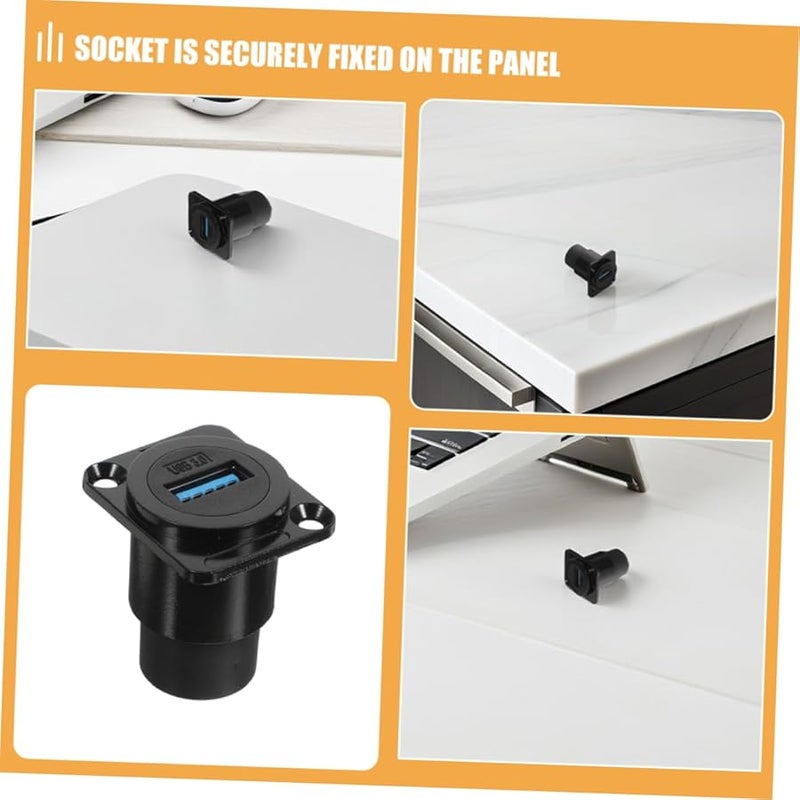 Gadpiparty 2pcs USB Panel Mount Socket Coupler Dual Port for Industrial Equipment Computers Printers - Image 3